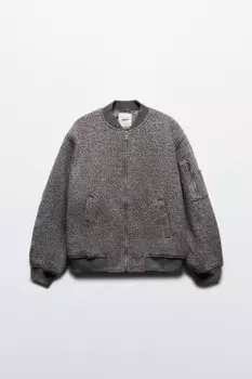 Куртка-бомбер из ткани с ворсом