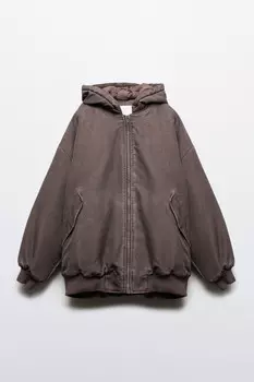 Куртка-бомбер oversize с капюшоном