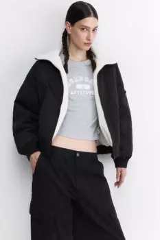 Куртка-бомбер oversize с теплой подкладкой