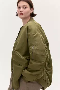 Куртка-бомбер oversize утепленная