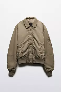 Куртка-бомбер с отложным воротником