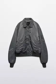 Куртка-бомбер с отложным воротником