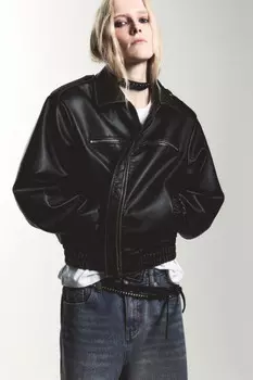 Куртка-бомбер с состаренным эффектом