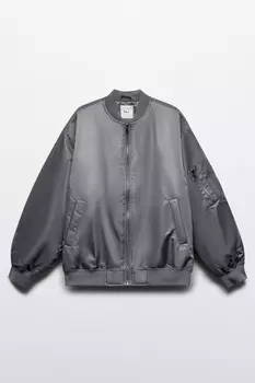 Куртка-бомбер свободная на утеплителе