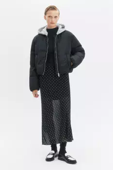 Куртка-бомбер утепленная со съемным капюшоном