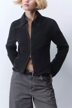 Куртка джинсовая укороченная на молнии