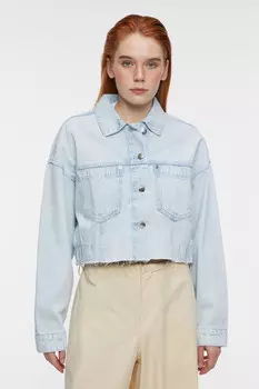 Куртка-джинсовка укороченная с обрезанными краями