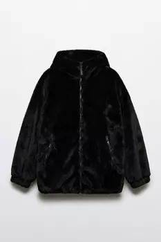 Куртка из искусственного меха с капюшоном