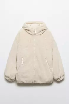 Куртка из искусственного меха с капюшоном