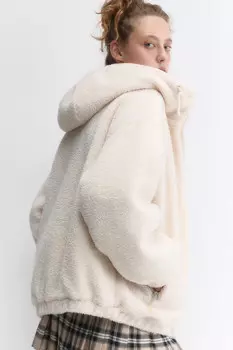 Куртка из искусственного меха с капюшоном