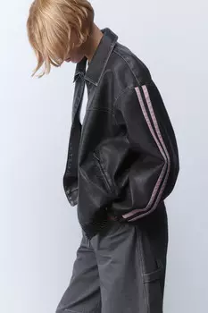 Куртка из искусственной кожи с состаренным эффектом