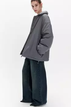 Куртка из нейлона с отложным воротником