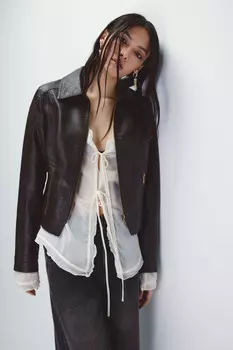 Куртка короткая с состаренным эффектом