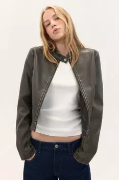 Куртка короткая с вареным эффектом