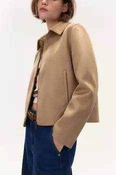 Куртка короткая с замшевой фактурой