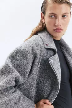 Куртка-косуха из драповой ткани с ворсом