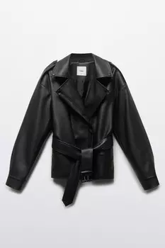 Куртка-косуха из искусственной кожи с поясом