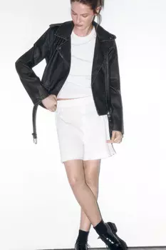 Куртка-косуха из искусственной кожи с вареным эффектом