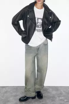 Куртка-косуха oversize из искусственной кожи