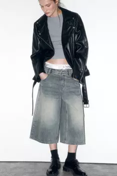 Куртка-косуха oversize из искусственной кожи