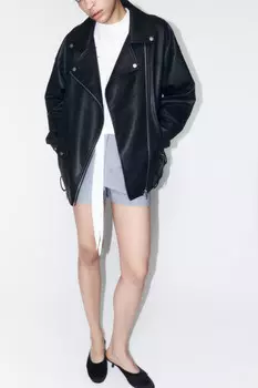 Куртка-косуха oversize из искусственной кожи