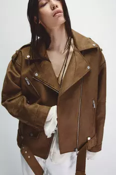 Куртка-косуха с замшевой фактурой