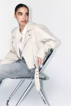 Куртка-косуха укороченная с вареным эффектом