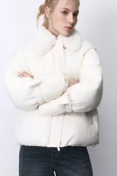 Куртка на утеплителе с опушкой и бантиками