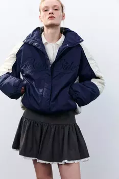 Куртка-олимпийка утепленная с принтом