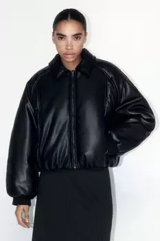 Куртка oversize из искусственной кожи