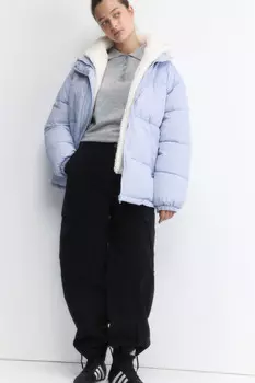 Куртка oversize стеганая с флисовым капюшоном