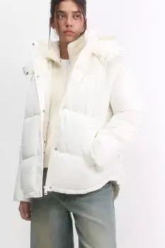 Куртка oversize стеганая с капюшоном