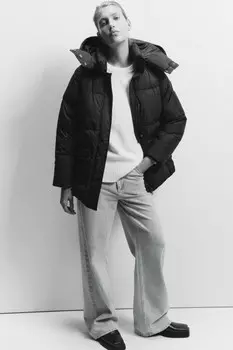 Куртка oversize стеганая утепленная с капюшоном