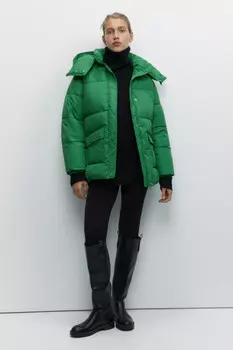 Куртка oversize стеганая утепленная с капюшоном