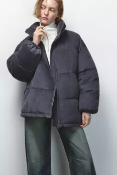 Куртка oversize вельветовая с воротником-стойкой