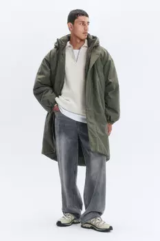 Куртка-парка длинная утепленная с капюшоном