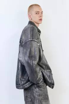 Куртка-рубашка джинсовая с блестящим напылением