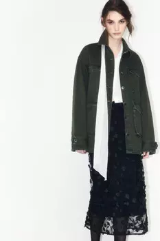 Куртка-рубашка oversize джинсовая с карманами