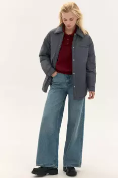 Куртка-рубашка oversize на утеплителе