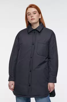 Куртка-рубашка oversize утепленная с нагрудным карманом