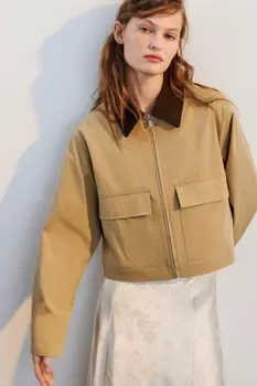 Куртка-рубашка с вельветовым воротником