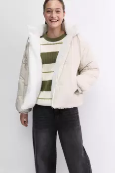 Куртка стеганая двусторонняя с отделкой под мех