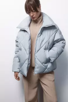 Куртка стеганая короткая с воротником-стойкой