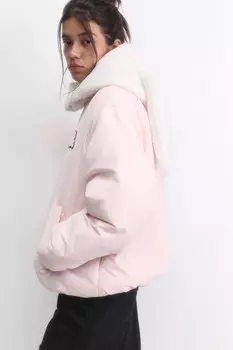 Куртка стеганая с флисовым капюшоном с ушками