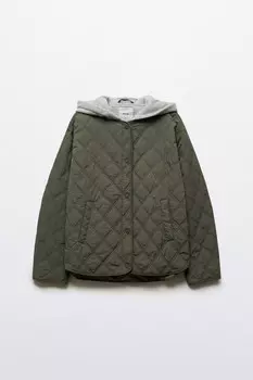 Куртка стеганая с имитацией худи