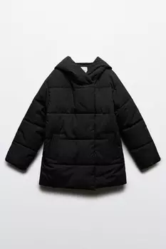 Куртка стеганая с капюшоном и поясом