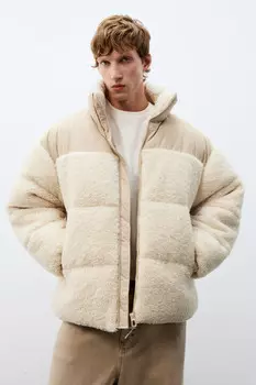 Куртка стеганая с плюшевыми вставками