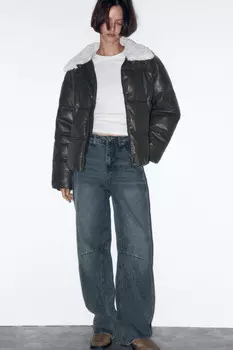 Куртка стеганая с широким воротником