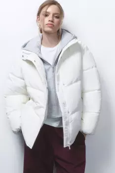 Куртка стеганая с трикотажным капюшоном