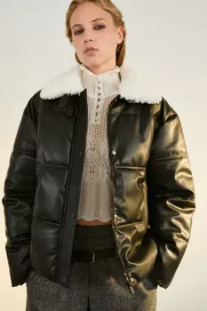 Куртка стеганая с воротником-авиатор